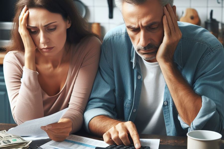 pareja calculando los costes de amortizar una hipoteca en cuota o plazo