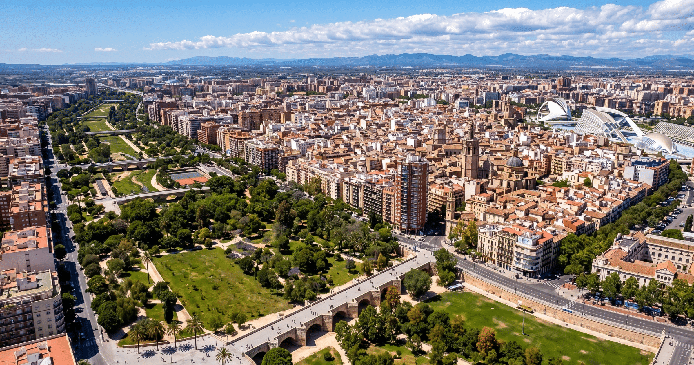 Vista aérea de la ciudad de Valencia